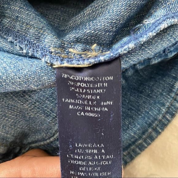 Contrast denim jean jacket blue size 11 VGUC - Picture 6 of 7